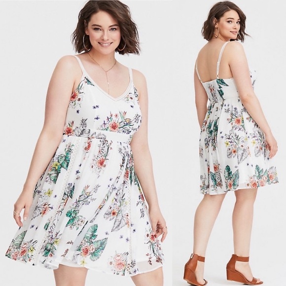 torrid Dresses & Skirts - TORRID white crotchet chiffon mini dress *POPULAR*